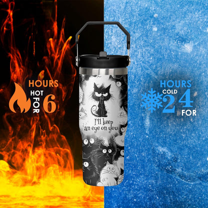 30 oz Peacock Blue Flip Straw Tumbler with Top Handle for Peacock Blue Lover Resuable Vacuum Insulated Flip Top Water bottle for Home Office Car