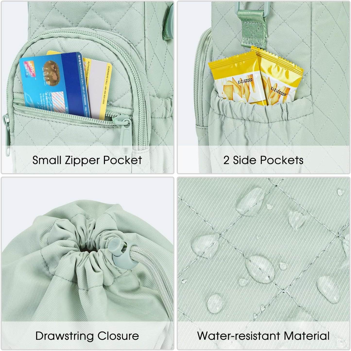 sportsnew Water Bottle Holder 40oz Crossbody Insulated Cup Sleeve Water Bottle Carrier Sling Bag with Phone Pocket, Walking