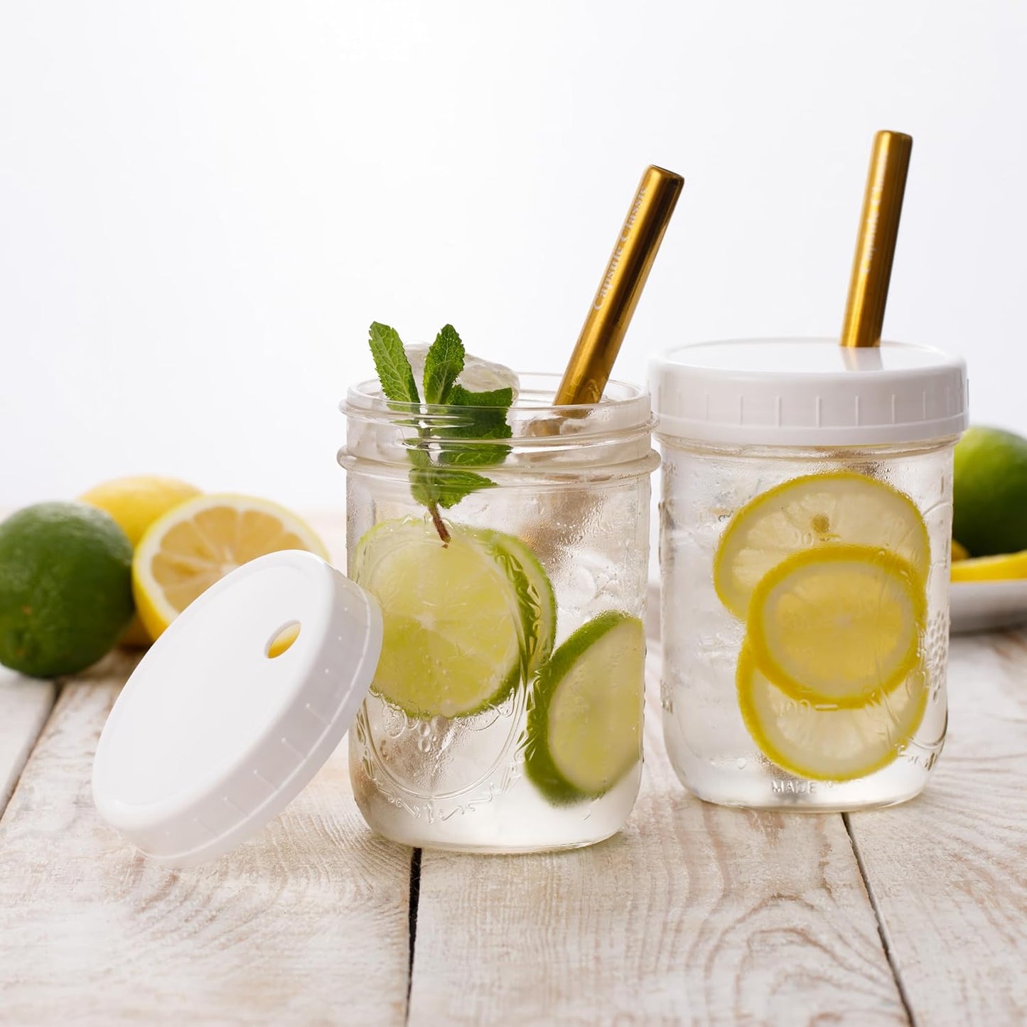 Boba Tea Cups 16 oz (2-Pack) with Wide Stainless Steel Straws – No Clogging, Mason Jar Glass Cups with Lids for Bubble Tea, Smoothies & Iced Coffee