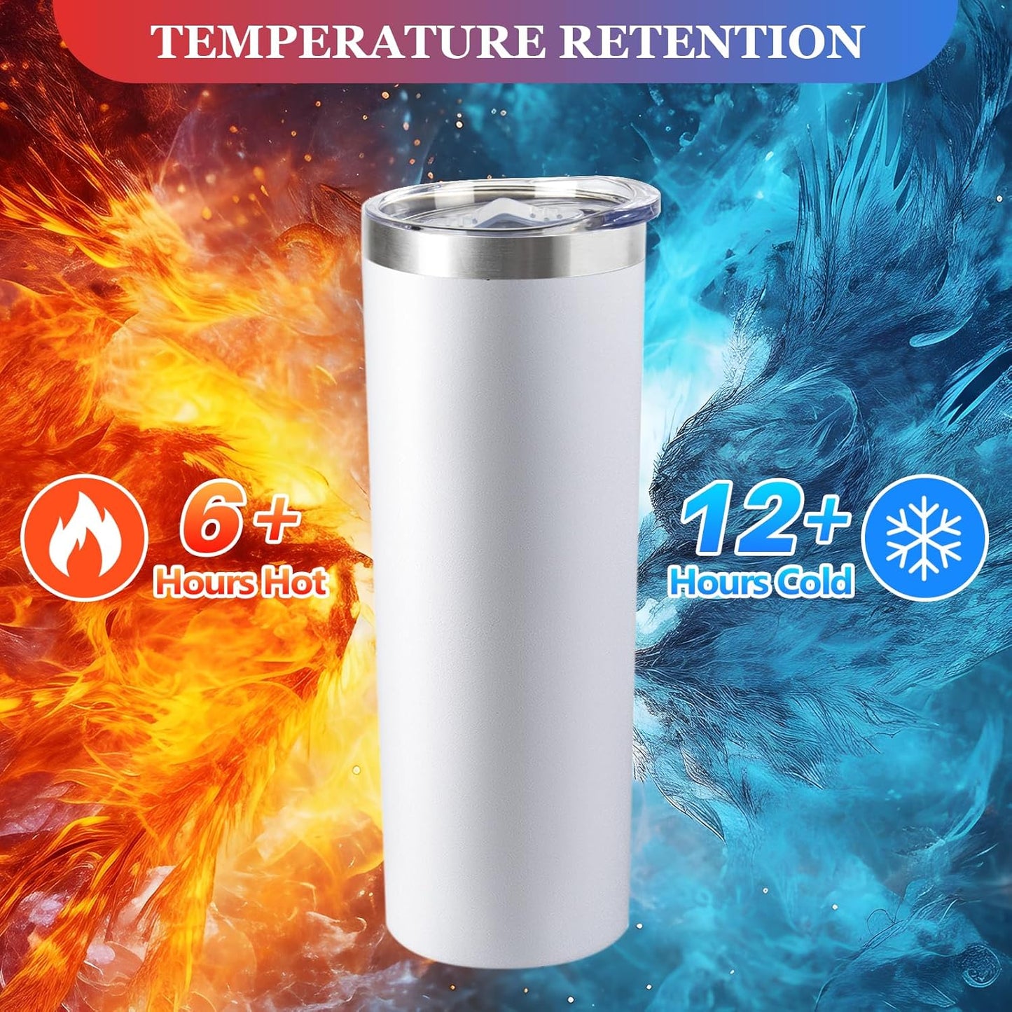 20 oz Skinny Tumblers with Lid and Straw,Stainless Steel Vacuum Insulated Tumbler Cup Double Wall Travel Coffee Mug, Thermal Water Tumbler for Hot and Cold Drinks(Rose Gold,1)