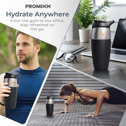 32oz Stainless Steel Protein Shaker Bottle – Leak-Proof Metal Shaker Cup with Snap-Fit Agitator for Smooth, Clump-Free Shakes – BPA-Free, Odor Resistant, Easy to Clean