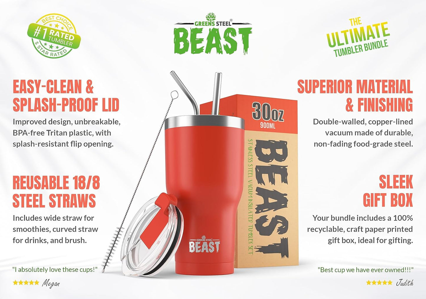 Beast 10 oz Tumbler Stainless Steel Vacuum Insulated Coffee Ice Cup Double Wall Travel Flask (Arctic White)