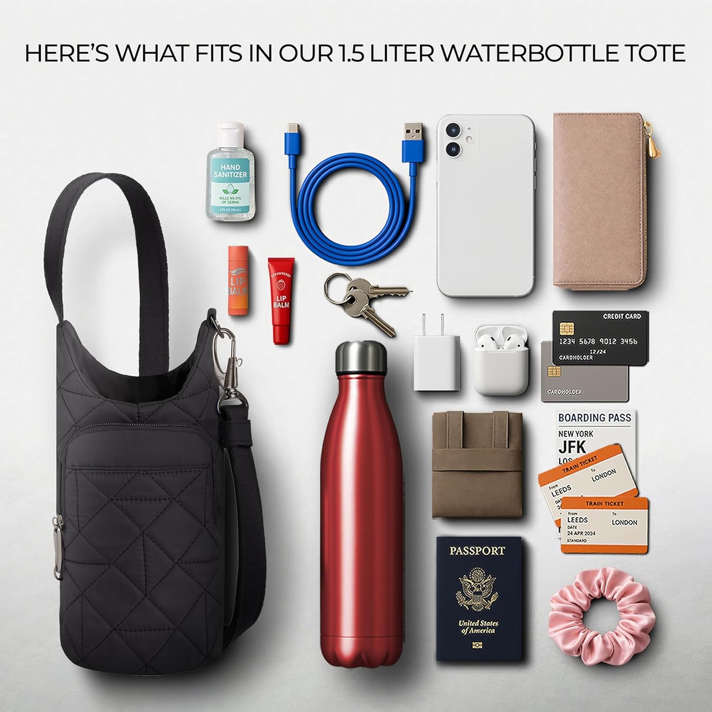 Travelon Anti-Theft Boho Insulated Water Bottle Tote