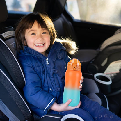 Oldley Insulated Water Bottle 20oz for Adults Kids Stainless Steel Water Bottles with Straw/Chug/Carabiner 3 Lids Fruit Strainer Double Wall Vacuum Wide Mouth BPA Free Leak-Proof for School Travel