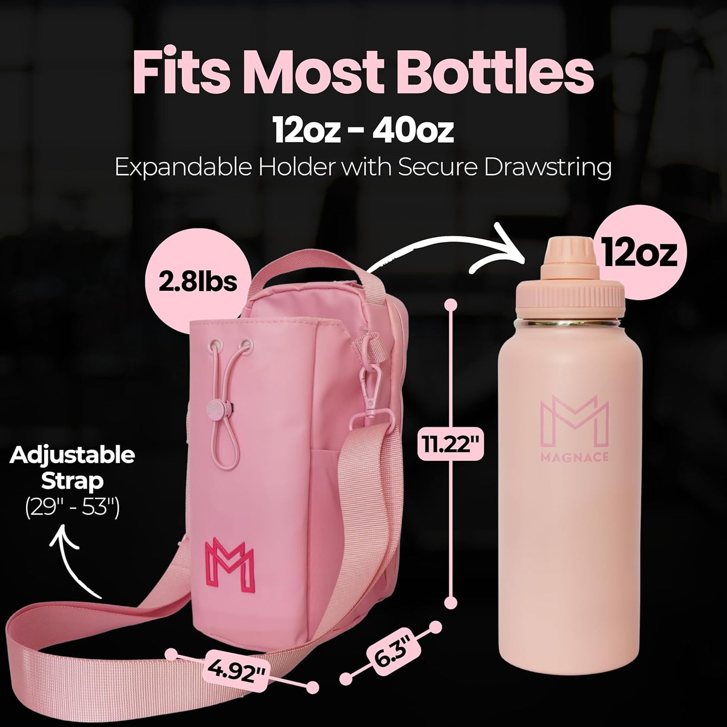 MAGNACE Magnetic Gym Bag Bundle, 3-in-1 Set with Water Bottle Holder, Magnetic Pouch, Towel & Sling Bag – For Men & Women