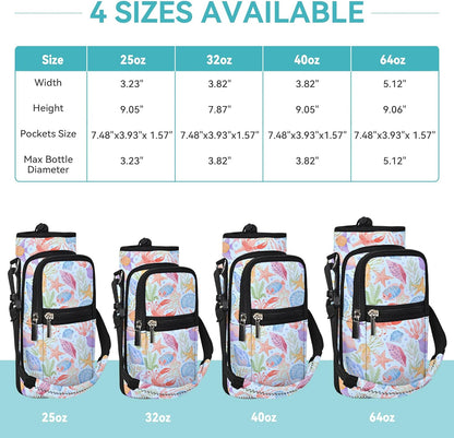 icolor Water Bottle Carrier Bag with Strap 25/32/40 oz Crossbody Bottle Holder with Phone Pocket Sling Sleeve Insulated Neoprene Water Bottle Pouch for Walking Travelling