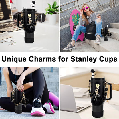 3tyto 13 Pcs Stanley Cup Accessories Set Including Water Bottle Handle Strap, Siliocne Stanley Cup Boot, Siliocne Straw Cover, Stanley Charms for Stanleys Cup 40oz & 30oz Tumbler
