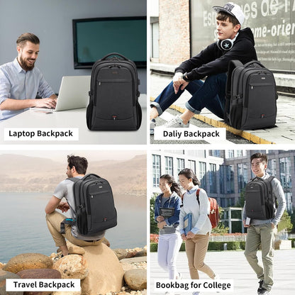 DUSLANG 17 Inch Laptop Backpack for Travel Water Resistant College Backpack for Men/Women Laptop Bag with USB Charging Port,Black - Colors B
