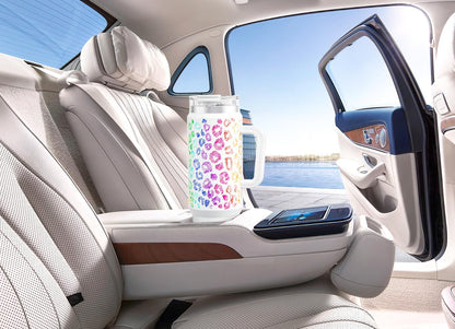 Meoky 32 oz Tumbler with Handle, Insulated Tumbler with Lid and Straw, Stainless Steel Travel Mug, Keeps Cold for 24 Hours, 100% Leak Proof, Fits in Car Cup Holder (Night)
