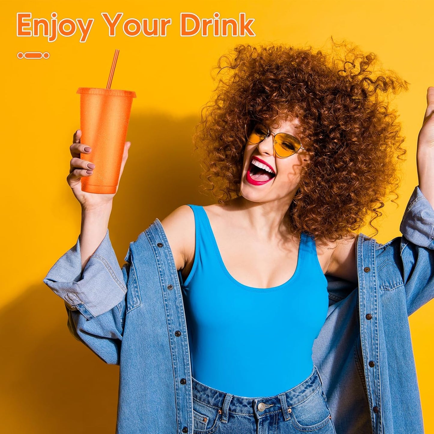 24 Pack Plastic Tumblers with Lids and Straw, Reusable Cups with Lids and Straws Colorful Cups for Cold Drink Iced Coffee, Plastic Tumbler Bulk for Party Birthday Gifts (24 oz, Stylish Colors)