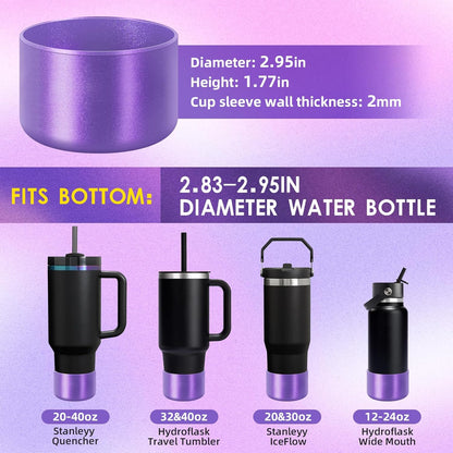 Chameleon Silicone Water Bottle Boot, Compatible with Stanley & Hydro Flask Tumbler 2.8-2.95in Bottom Anti-Slip Protector Rubber Sleeve