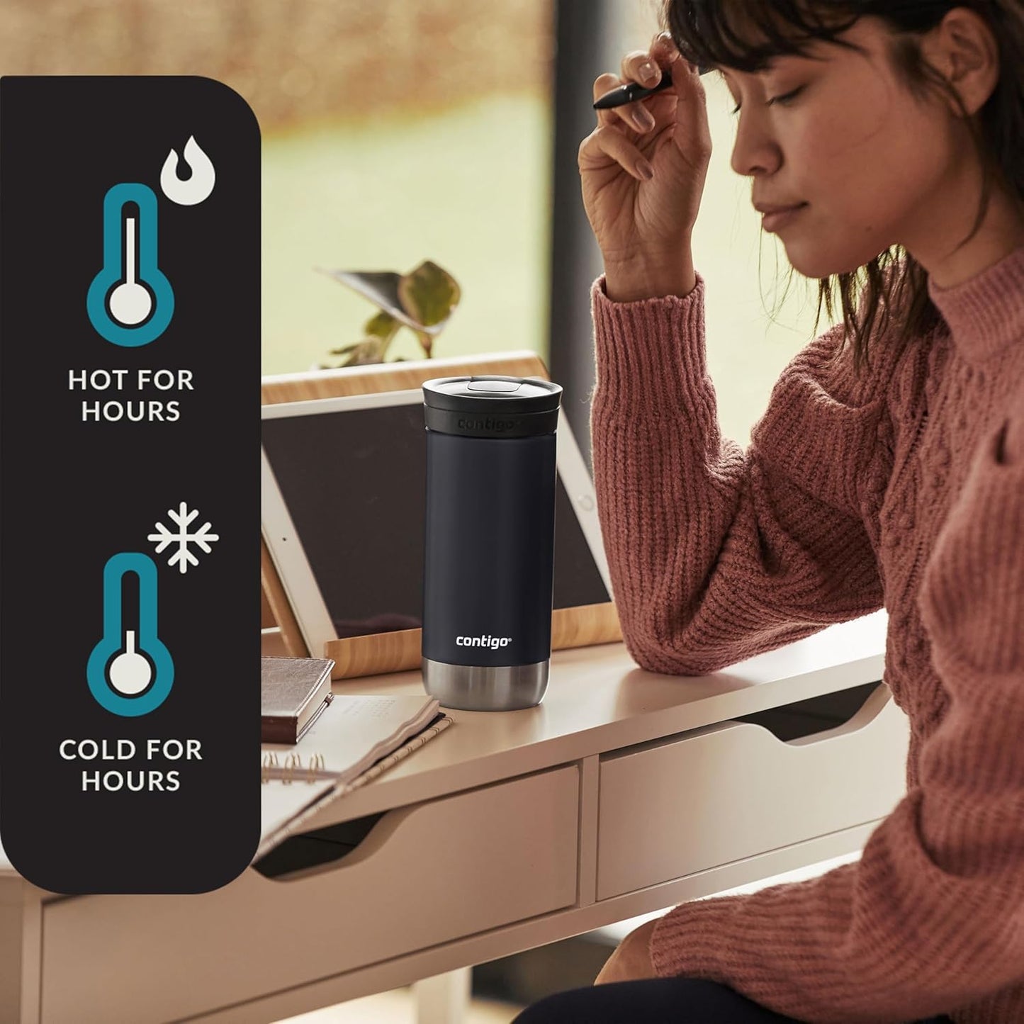 Contigo HuronTravel Mug Screw Cap Stainless Steel Drinking Cup