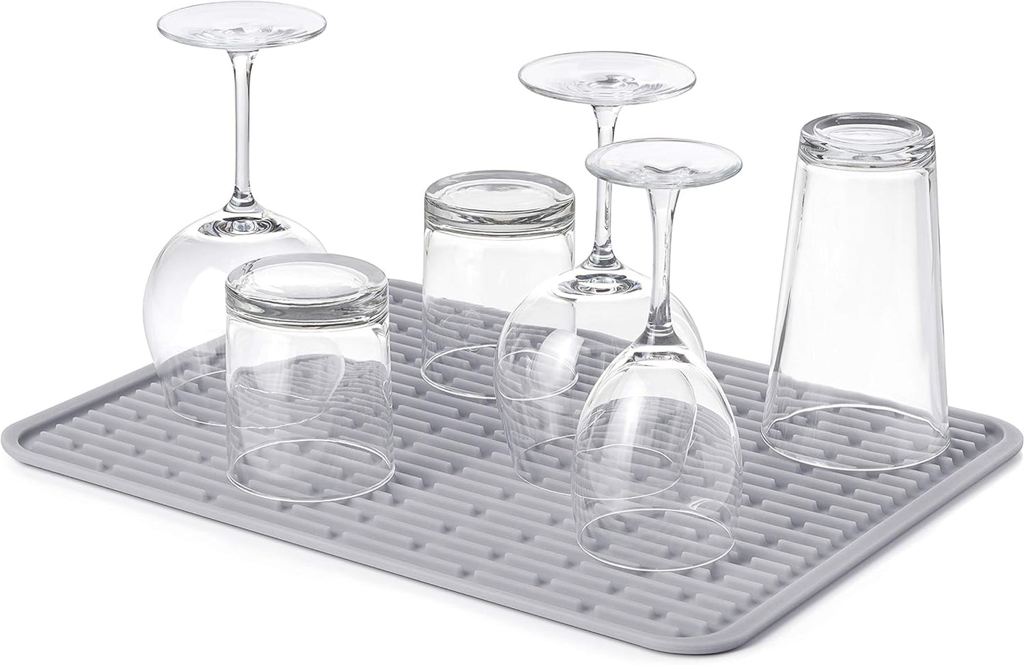 OXO 1372100 Good Grips Silicone Stemware Drying Mat, Gray