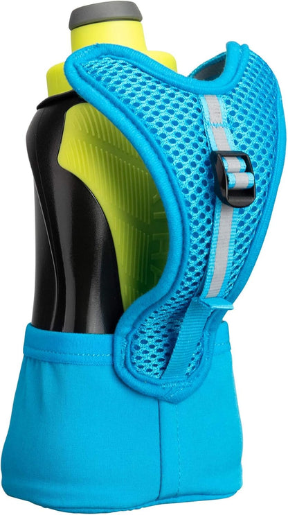 Nathan Running Handheld Water Bottle Adjustable No-Grip Quick Squeeze Lite Hand Strap. Reflective Hydration