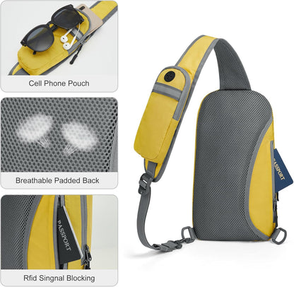 G4Free Sling Bag RFID Blocking Lightweight Crossbody Backpack Chest Shoulder Bag for Travel Sports Running