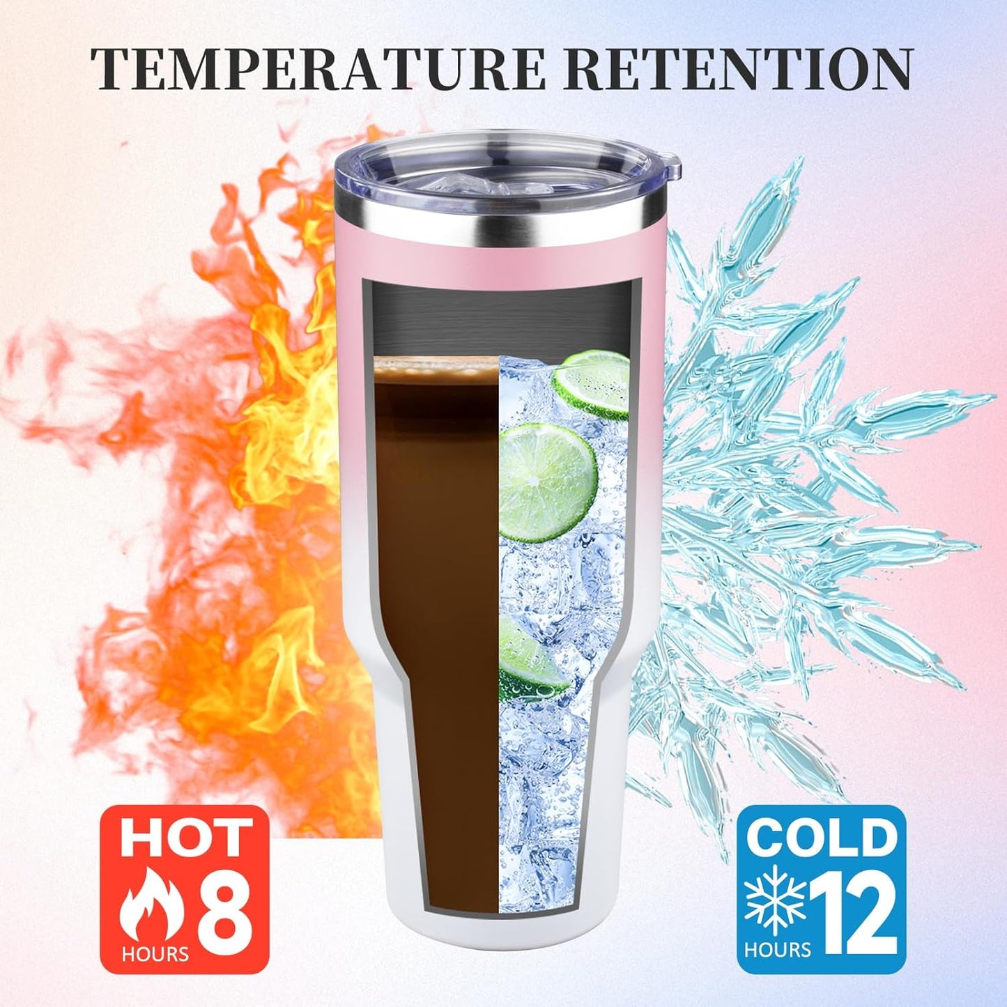 20oz Tumbler with Lid and Straw Double Wall Powder Coated Vacuum Insulated Coffee Tumbler Stainless Steel Insulated Travel Coffee Mug Spill-Proof Thermal Cup for Hot and Cold Beverage,Black