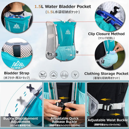 Azarxis Running Water Bottles Flask BPA Free Leakproof Hydration Vest Packs Waist Belt Replacement for Triathlon Marathon Hiking Cycling Climbing Runner