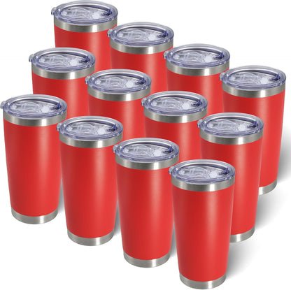 AIANJI 20oz Tumbler Bulk Stainless Steel Tumblers with Lid Vacuum Insulated Double Wall Travel Coffee Mug Powder Coated Tumbler Cup for Hot and Cold Drinks(Stainless Steel, 1 pack)