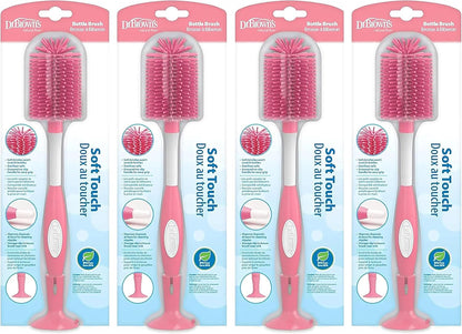 Dr. Brown's Soft Touch No Scratch Baby Bottle Cleaning Brush Nipple Cleaner with Stand and Storage Clip, BPA Free, Blue 1-Pack