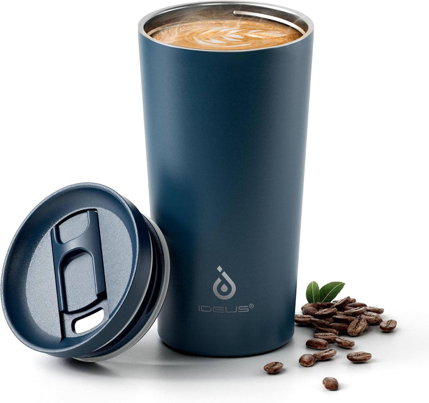 Ideus 17 oz Travel Coffee Mug, Double Wall Vacuum Stainless Steel Insulated Coffee Tumbler With Lid, Splash-Proof & Cup Holder Friendly, Keeps Drinks Hot/Cold, Dishwasher Safe, Purple