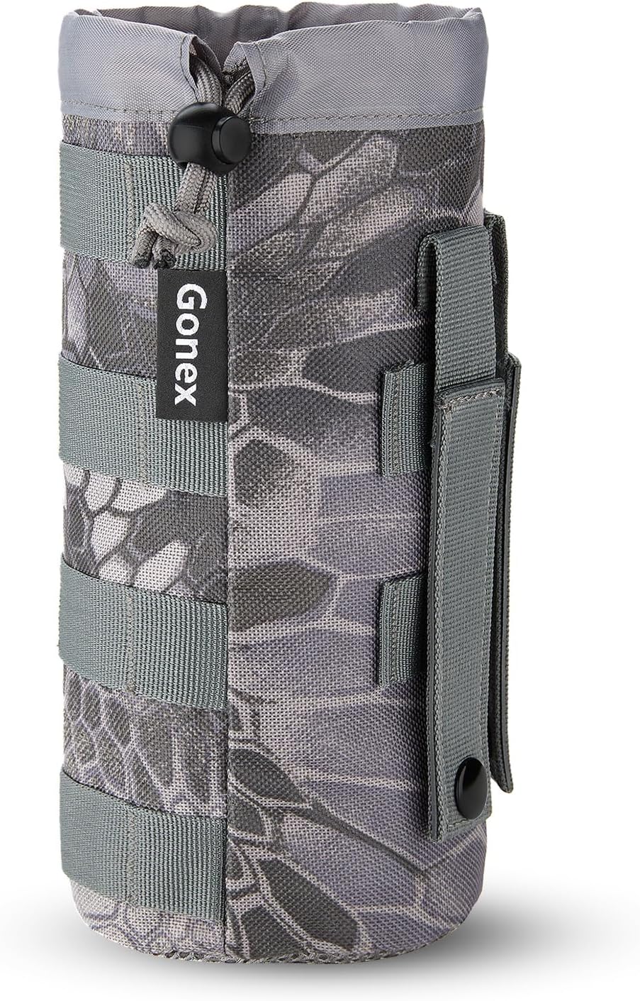 Gonex Tactical MOLLE Water Bottle Pouch, Drawstring Open Top & Mesh Bottom Travel Water Bottle Bag Hydration Carrier