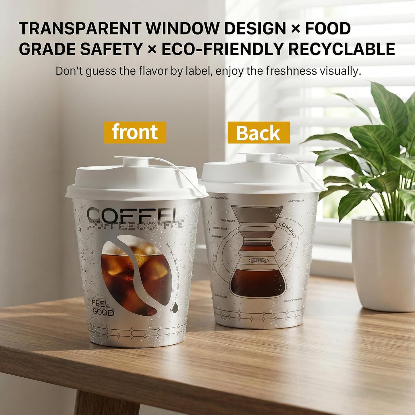 100 Sets Bulk Frosted Disposable Hard Plastic Cups With Straws Lids,90mm Disposable Bubble Boba Milk Tea ToGo Cups Cold Hot Plastic coffee Boba Tea Business TakeAway Supplies (16, ounces)