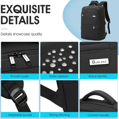 DUSLANG 17 Inch Laptop Backpack for Travel Water Resistant College Backpack for Men/Women Laptop Bag with USB Charging Port,Black - Colors A