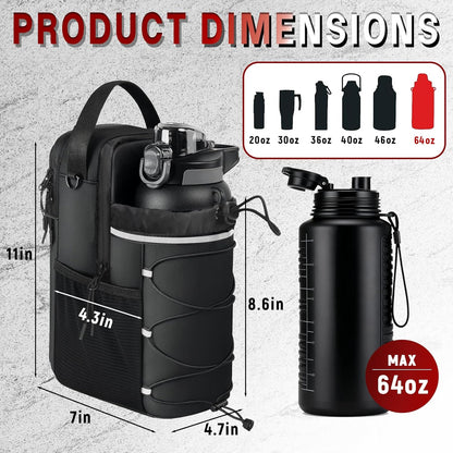 Magnetic Gym Bag for Men and Women, Water Bottle Holder, Gym Pouch with Shoulder Strap for Travel, Sports, Work, Fitness (Strap)