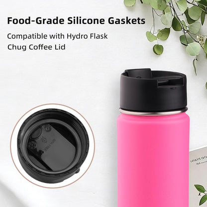 Rubber Gaskets Compatible with Hydro Flask Wide Mouth Lid Cap, Leak-Proof Silicone Seal O-Ring Parts, BPA-Free, 6 Pack