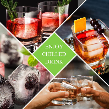 Large Ice Cube Tray for Whiskey: 2" Big Silicone Ice Tray with Lid for Whisky - 3Pack Old Fashioned Ice Cube Trays for Cocktail - Huge Square Cubed Bourbon Ice Cube Maker
