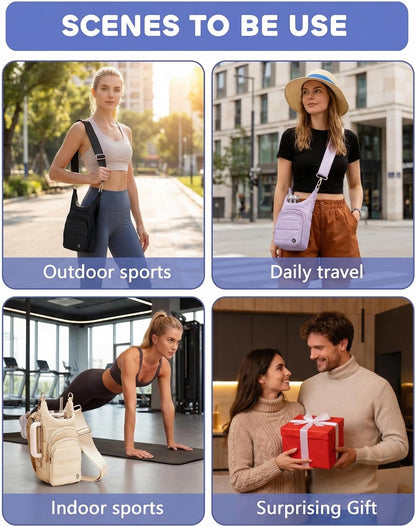 Water Bottle Holder with Strap, 40 oz Crossbody Water Bottle Carrier Sling Bag with RFID Blocking Phone Pocket for Gym Hiking Walking Travel