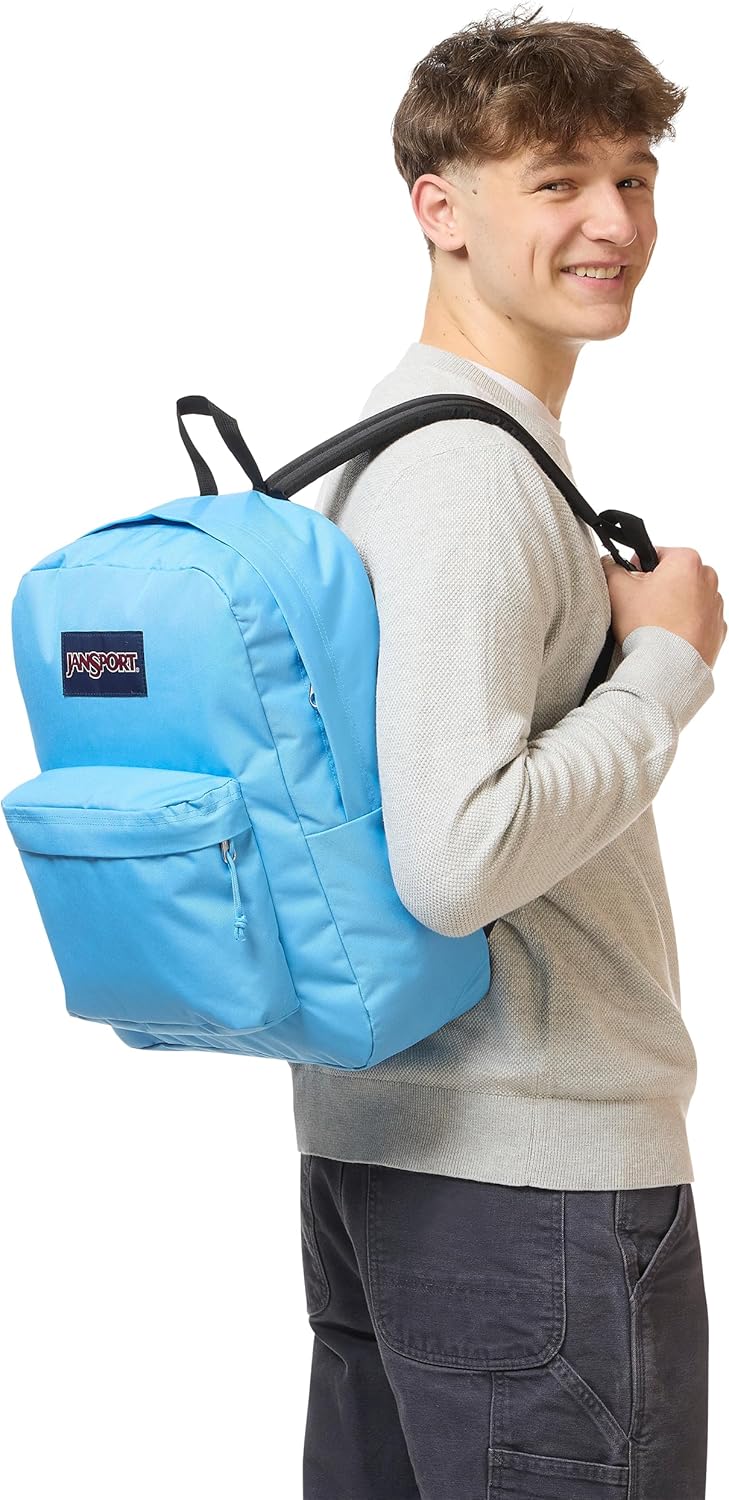 JanSport SuperBreak One Backpacks - Durable, Lightweight Bookbag with 1 Main Compartment, Front Utility Pocket with Built-in Organizer - Premium Backpack, Black - Colors B