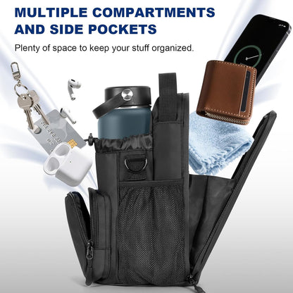 Magnetic Gym Bag Water Bottle Holder for Men and Women, Upgraded Magnetic Gym Bag, Water Bottle Holder With Strap (Black)