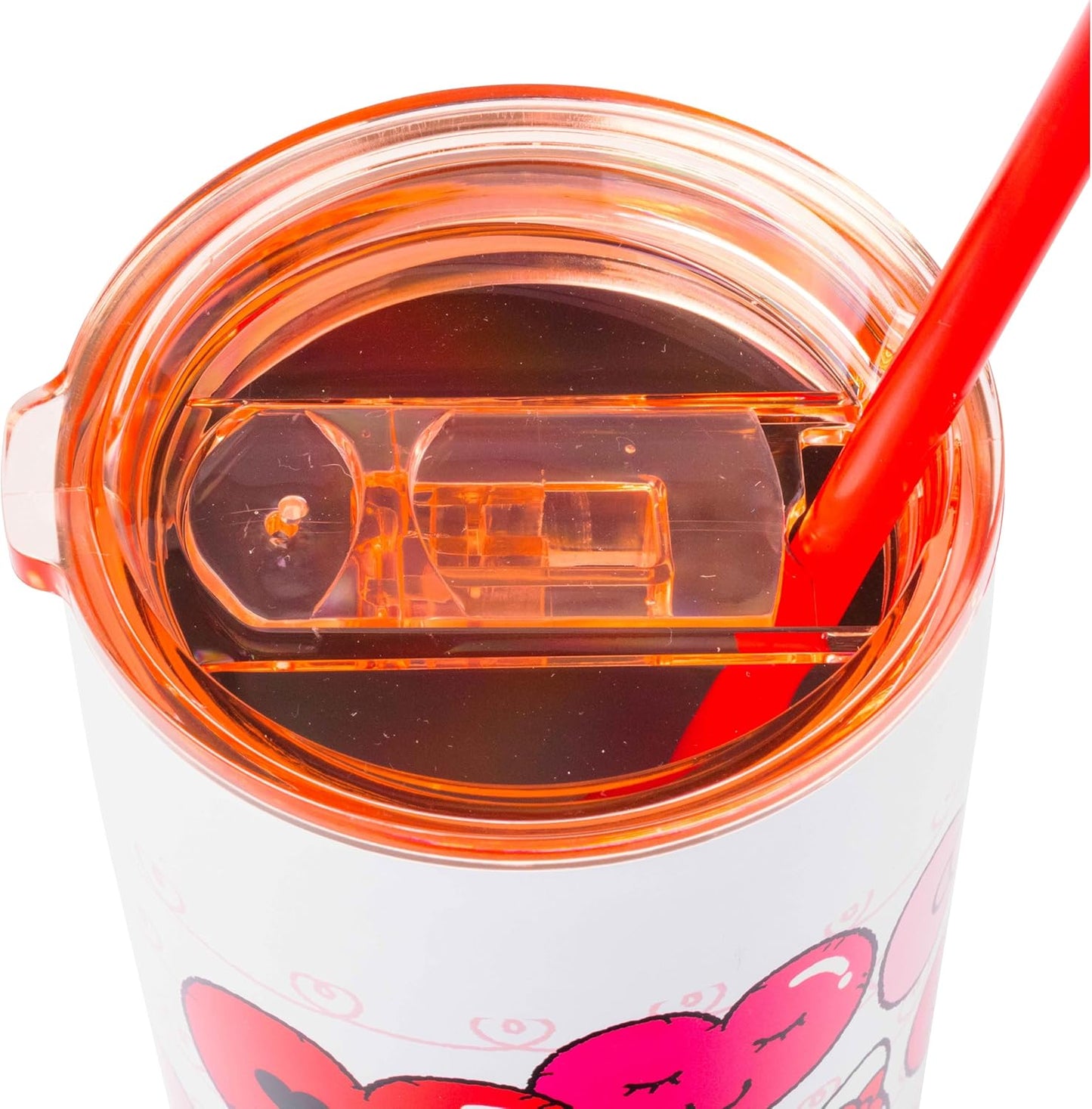 Silver Buffalo Sanrio Hello Kitty Milk Carton Pattern Plastic Boba Tumbler w Lid and Wide Straw, 24 Ounces