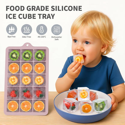 Silicone Ice Cube Tray 3 Pack, HANCELANT Ice Cube Mold, Ice Trays for Freezer with Lid for Whiskey, Baby Food, BPA Free, Easy Release