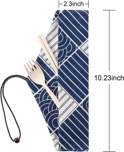 5 Pcs Straw Carrying Pouch Kit, Reusable Chopstick Case, Portable Utensil Travel Case Bag for Stainless Steel, Glass, Silicone, Bamboo, Cleaning Brush, Safety ＆ Impact Resistance, Christmas Gifts