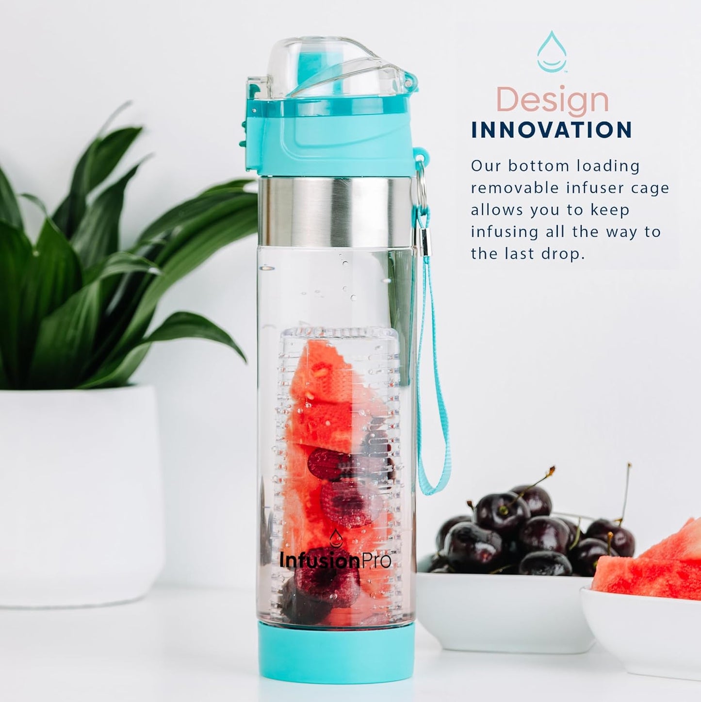 Infusion Pro 32 oz Fruit Infuser Water Bottle with Time Marker - Flip Top Locking Lid, Insulated Sleeve & 50 Recipe Fruit Infusion Water eBook : Leak Proof : for Gym, Sports, Travel : Unique Gift Idea