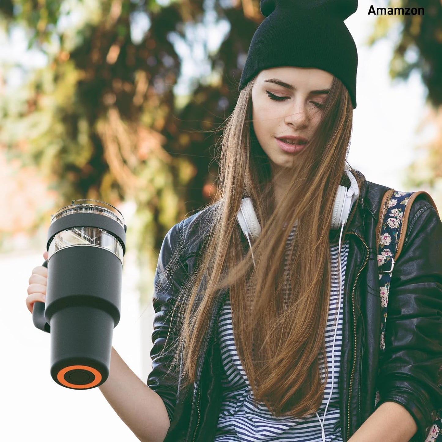 asobu Ultimate Ceramic Travel Mug, 12oz Insulated Stainless Steel Coffee Cup with Handle & Splash-Resistant Lid, Ceramic Lined for Pure Taste, BPA-Free, Double-Wall Vacuum for Hot Drinks