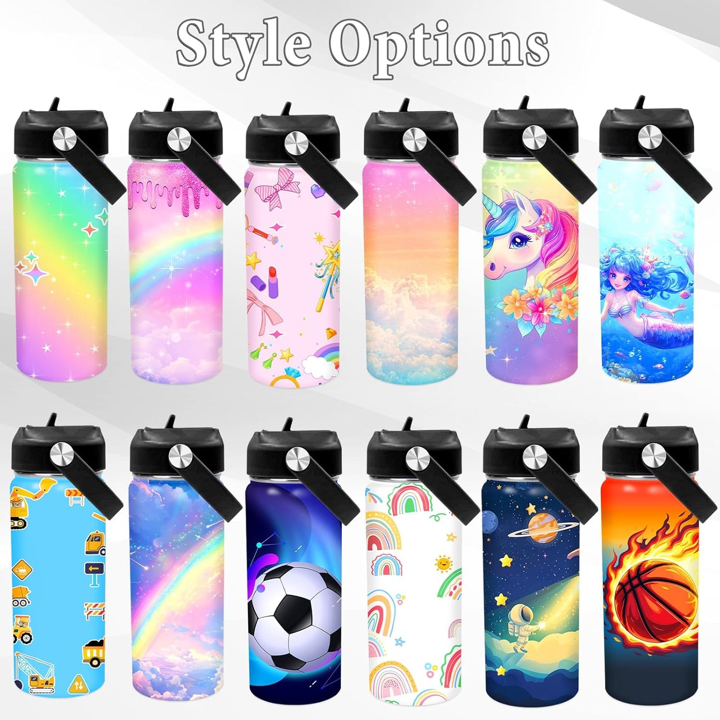 Made in USA, Custom 18oz Flip Straw Lid Tumbler, Personalized Kids Water Bottle with Engraved Name for School, Back to School Gifts for Boys and Girls, Personalized Birthday Gifts for Kids