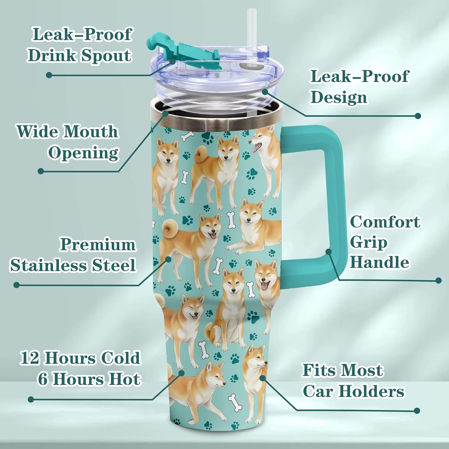 Beagle Gifts for Women Men, 40oz Stainless Steel Insulated Tumbler Travel Cup Mug, Funny and Unique Beagle Gifts for Dog Lover - Colors B
