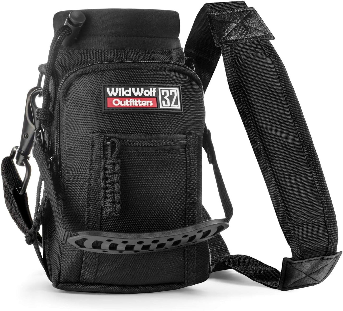 Wild Wolf Outfitters - #1 Best Water Bottle Holder for 32 oz Bottles - Carry, Protect and Insulate Your Flask with This Military Grade Carrier w/ 2 Pockets and an Adjustable Padded Shoulder Strap.