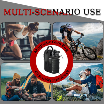 Magnetic Gym Bag for Men and Women, Water Bottle Holder, Gym Pouch with Shoulder Strap for Travel, Sports, Work, Fitness (Strap)