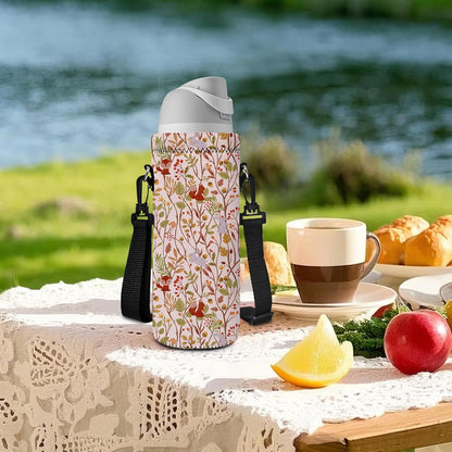 Neoprene 500ML/750ML/1000ML Water Bottle Bag Carrier, Portable Insulated Bottle Sling Holder Case Pouch with Adjustable Shoulder Strap for Men Women Walking Hiking Running