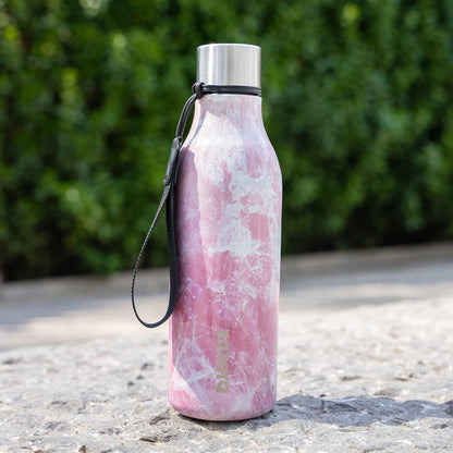 BJPKPK Insulated Water Bottles, 18 oz Stainless Steel Metal Water Bottle with Strap, BPA Free Leak Proof Jugs, Mugs, Flasks, Reusable Thermal Flasks for Sports & Travel, Black - Colors A