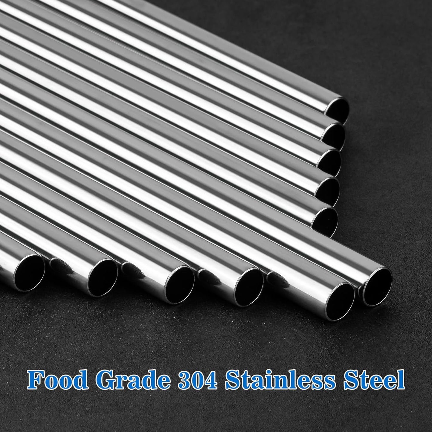Tomorotec 8-Pack Stainless Steel Straws Fit for 40oz Stanley Tumblers, 12" Metal Straws Fit for Stanley Cup with 1 Brush, Reusable Drinking Straws for Smoothies, Milkshakes, Dishwasher Safe & BPA-Free