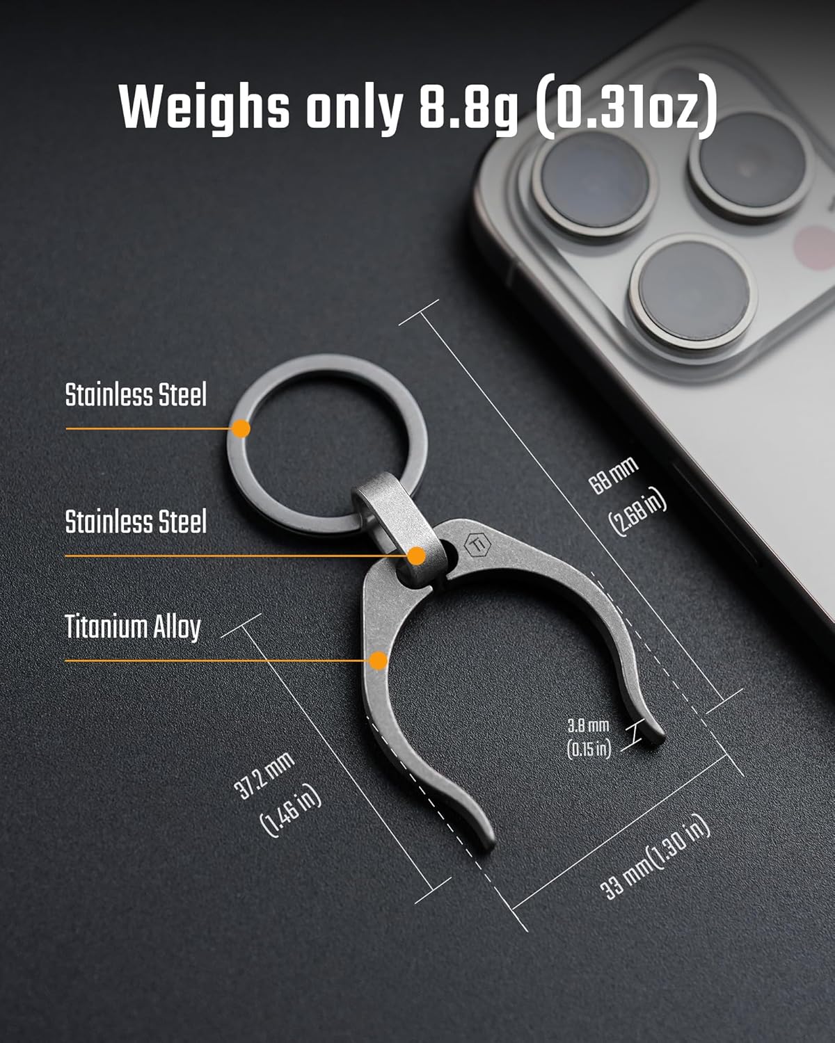 KeyUnityWater Bottle Clip, Lightweight EDC Water Bottle Holder for Hiking, Camping, and Everyday Carry