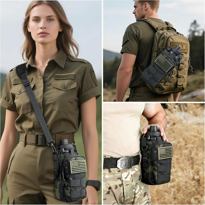 Water Bottle Holder with Strap - Tactical Insulated Water Bottle Sleeve with MOLLE System Water Bottle Cover Cross-Body Pouch for Walking Hiking Camping Gym 32oz&40oz