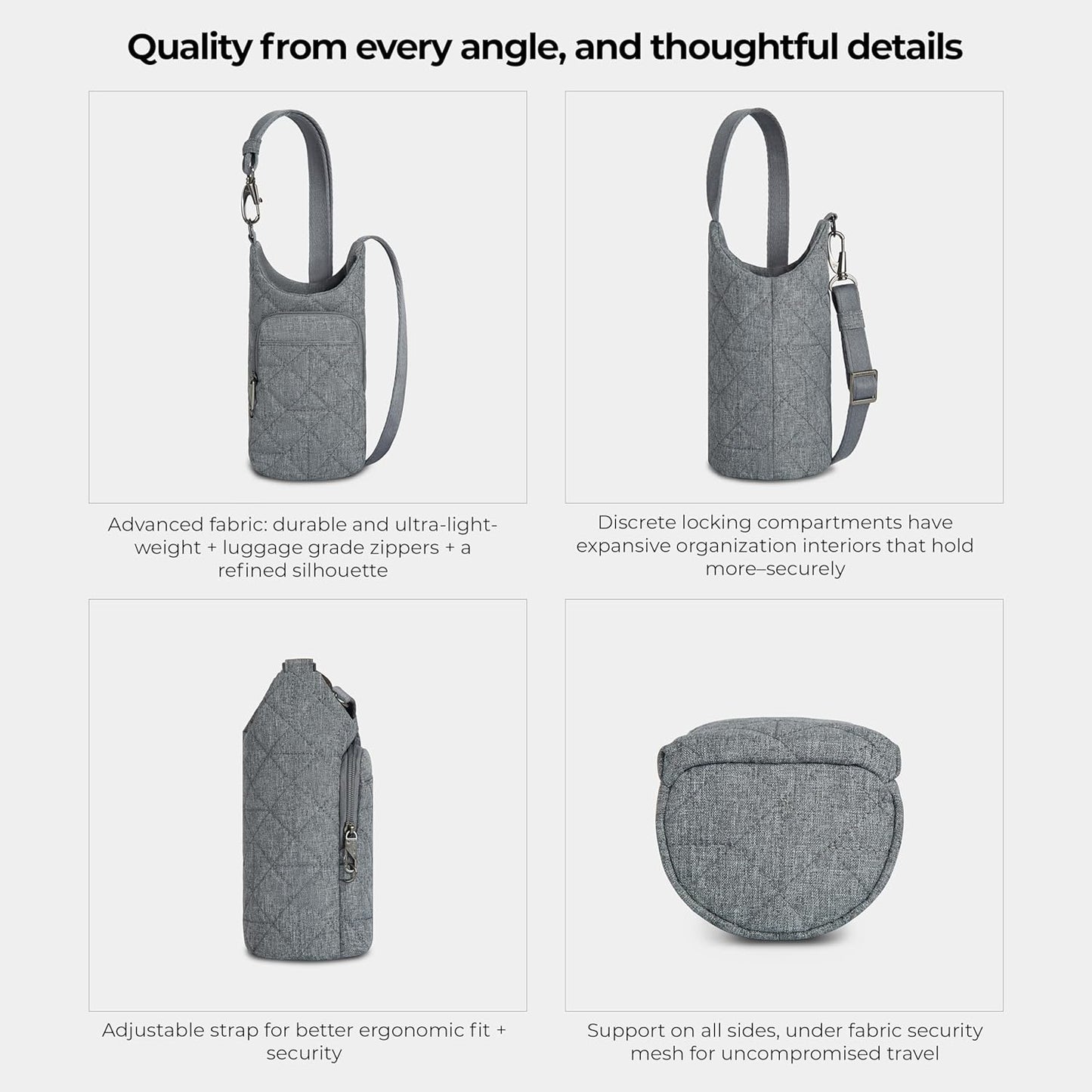 Travelon Anti-Theft Boho Insulated Water Bottle Tote