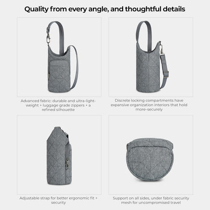 Travelon Anti-Theft Boho Insulated Water Bottle Tote