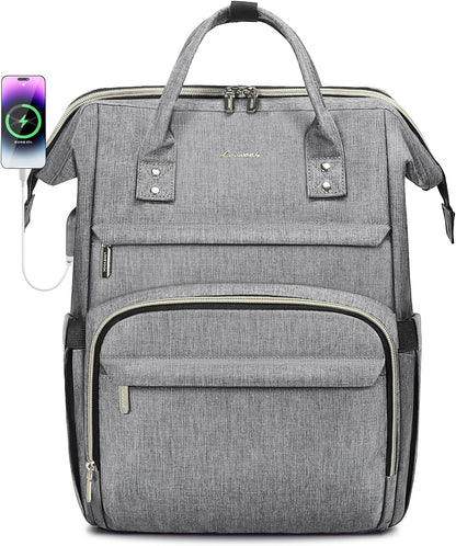 LOVEVOOK Laptop Backpack for Women with Giant Tumbler Holder Pocket,15.6 inch Waterproof Travel Backpack Purse Computer Laptop Bag,Professional Work College Nurse Teacher Backpack Casual Daypack,Black